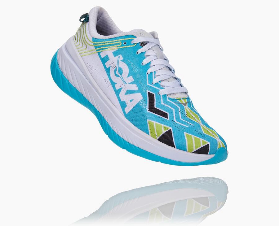 Hoka Australia One One Ironman Kona Carbon X - Womens Running Shoes Blue/White - HSMRU-7083